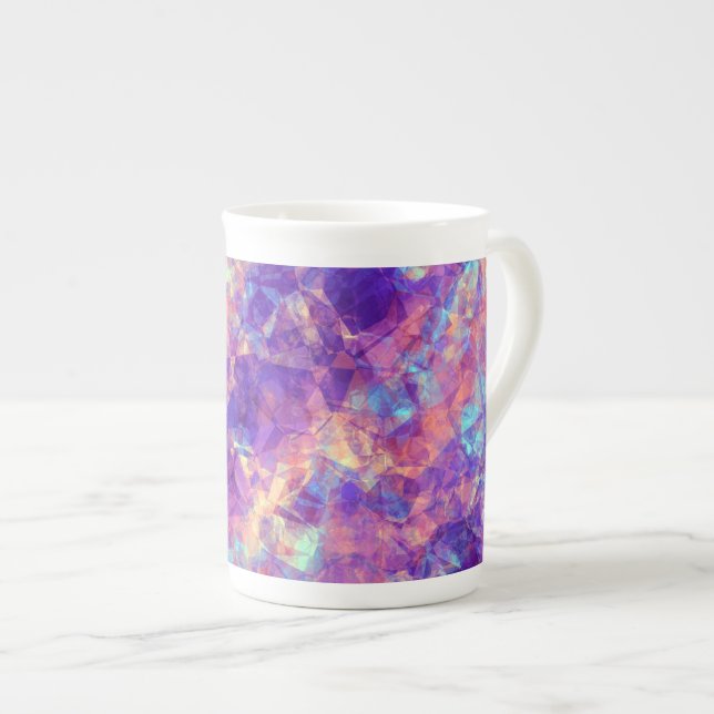 Caneca De Porcelana Textura violeta amassada (Frente Esquerda)