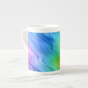 Caneca De Porcelana Textura Wavy Azul