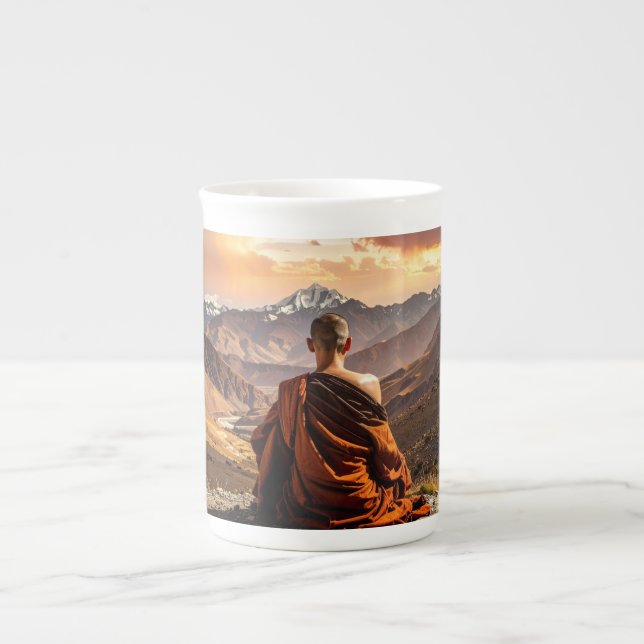 Caneca De Porcelana TIbet - Buddhism - Meditation (Frente)