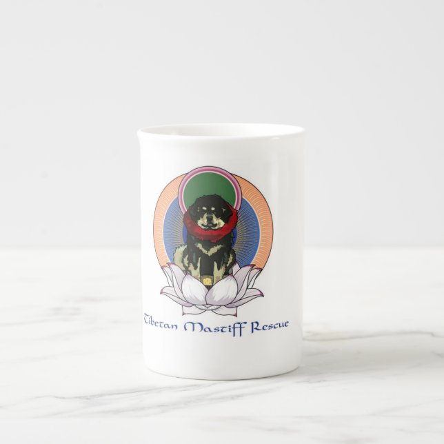 Caneca De Porcelana Tibetan Mastiff Lotus Flower (Frente)