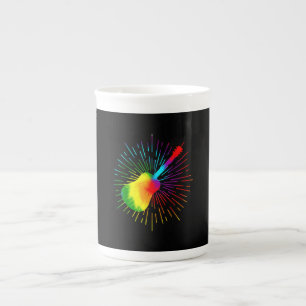 Caneca De Porcelana Tie Dye Guitar Music Design Colorida Guitarrista