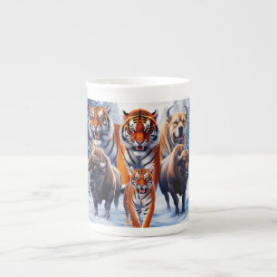 Caneca De Porcelana Tiger Buffalo Dog ao ar livre