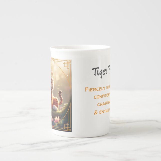 Caneca De Porcelana Tigre - Chinês Zodíaco (Frente)