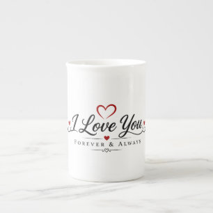 Caneca De Porcelana Tipografia Eu Te Amo Design
