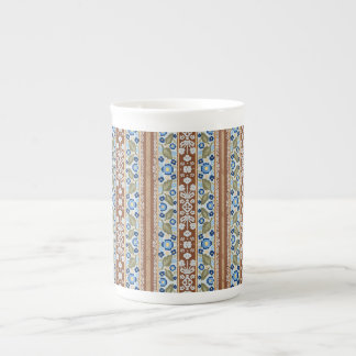 Caneca De Porcelana Toalha de mesa floral listrada inspirada na França