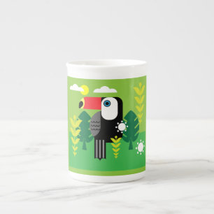 Caneca De Porcelana Toucan Tropical Bird