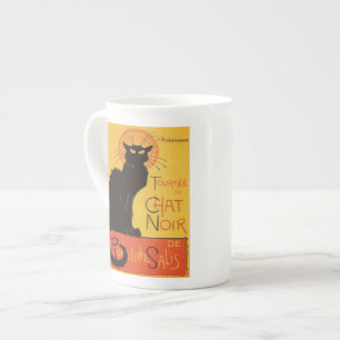 Caneca De Porcelana Tournée du Conversa Noir, vintage do gato preto d