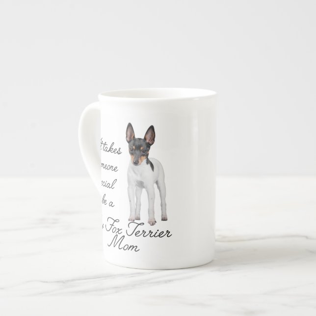 Caneca De Porcelana Toy Fox Terrier Mãe Ossaca China Mug (Frente Esquerda)