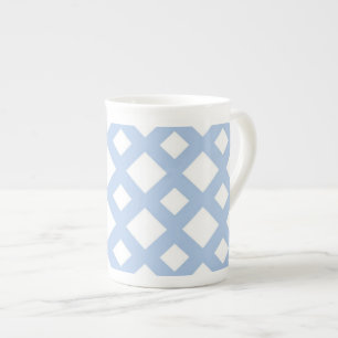 Caneca De Porcelana Trava azul clara em branco