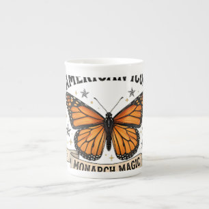 Caneca De Porcelana Travesseiro Lombar Ícone Borboleta Monarca Vintage