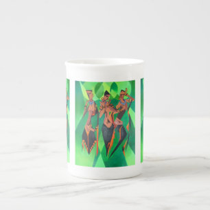 Caneca De Porcelana Três mulheres negras tradicionais étnicas dançando