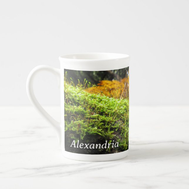 Caneca De Porcelana Tronco de Árvore em Moss Lush - Personalizado (Esquerda)