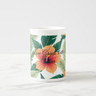 Caneca De Porcelana Tropical Hibiscus Grandma Mother’s Day Gift 