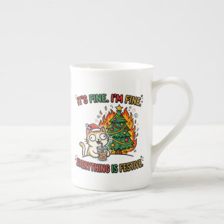Caneca De Porcelana Tudo Bem Estou Bem Tudo É Festivo Caótico Mem
