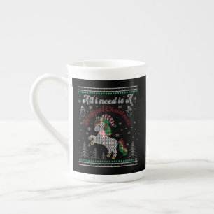 Caneca De Porcelana Tudo Que Preciso É De Um Natal Mágico, Unicórni