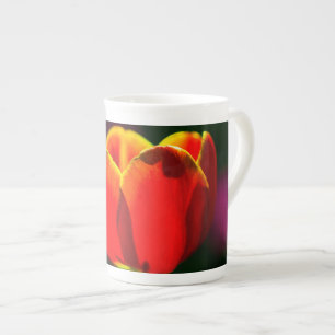 Caneca De Porcelana tulipa vermelha