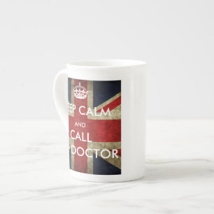 Caneca De Porcelana Union Jack britânico mantem a calma e chama o