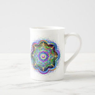 Caneca De Porcelana Universo Mandala Cores Psicodélicas
