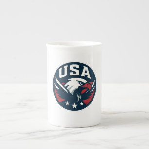 Caneca De Porcelana USA Eagle Roundel — Agressivo Emblem Esportivo