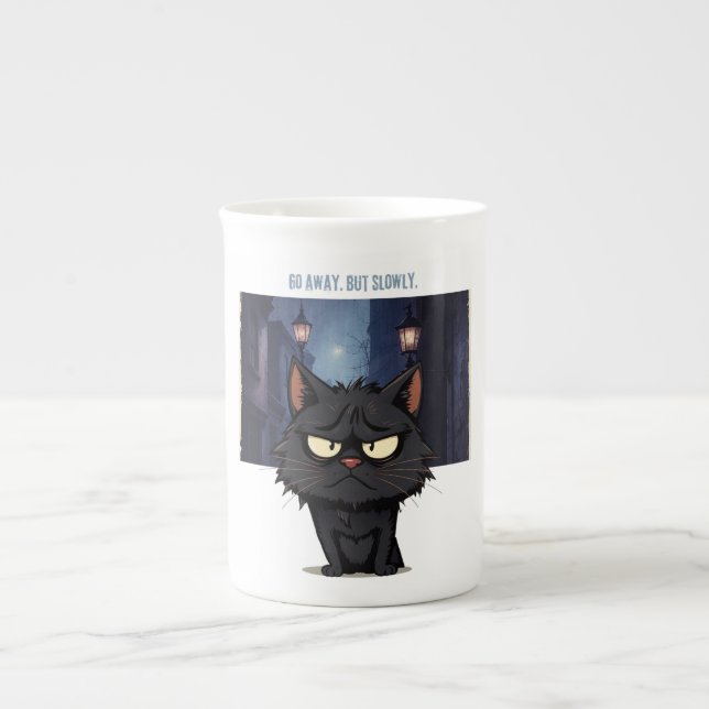 Caneca De Porcelana Vá embora, mas devagar (Frente)