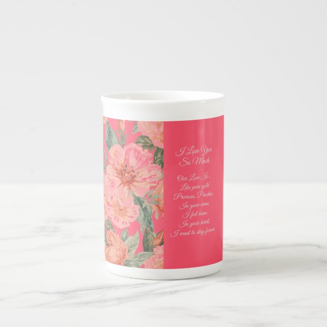 Caneca De Porcelana Valentines Day, I Love You So Much, Love Poem (Frente)