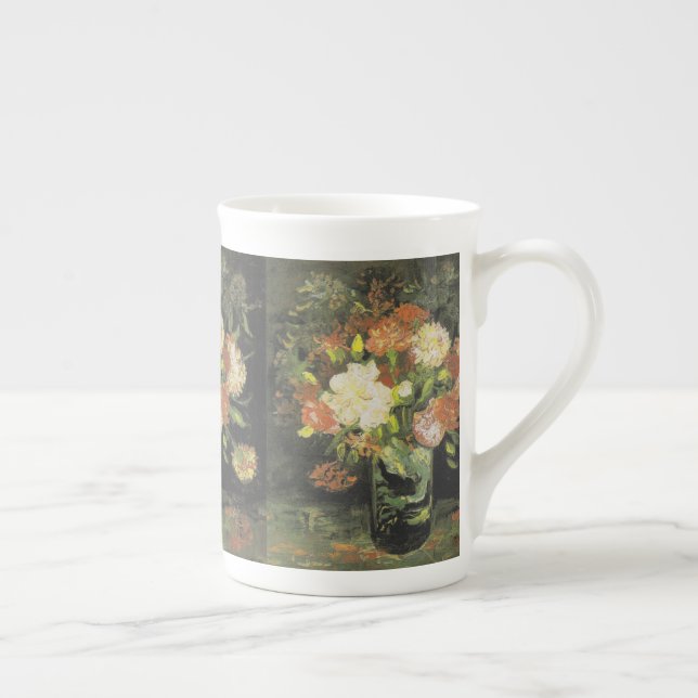 Caneca De Porcelana Van Gogh ainda vive com flores e Rosa (Direita)