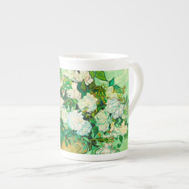Caneca De Porcelana Van Gogh White Roses (Frente Esquerda)
