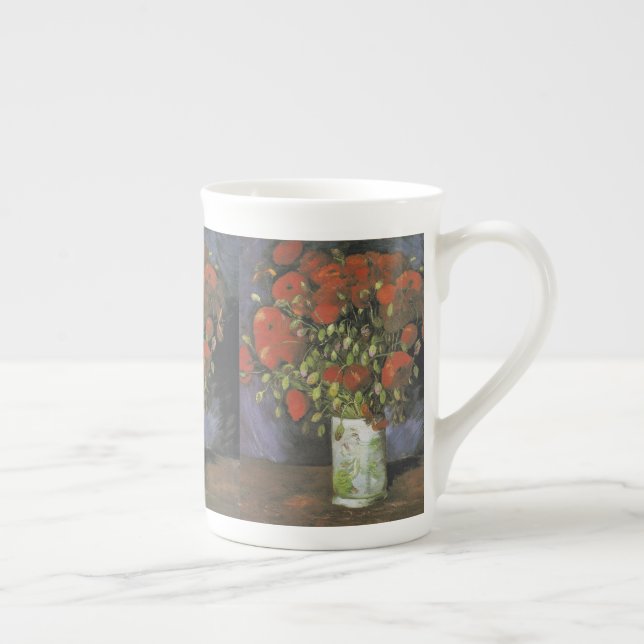 Caneca De Porcelana Vase com papagaios vermelhos Vincent van Gogh (Direita)