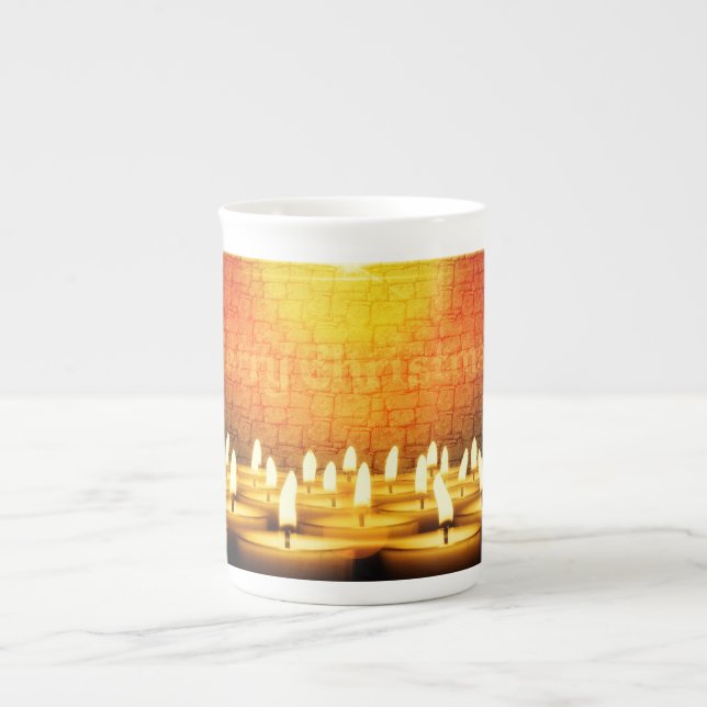 Caneca De Porcelana Velas queimadas - Feliz Natal (Frente)
