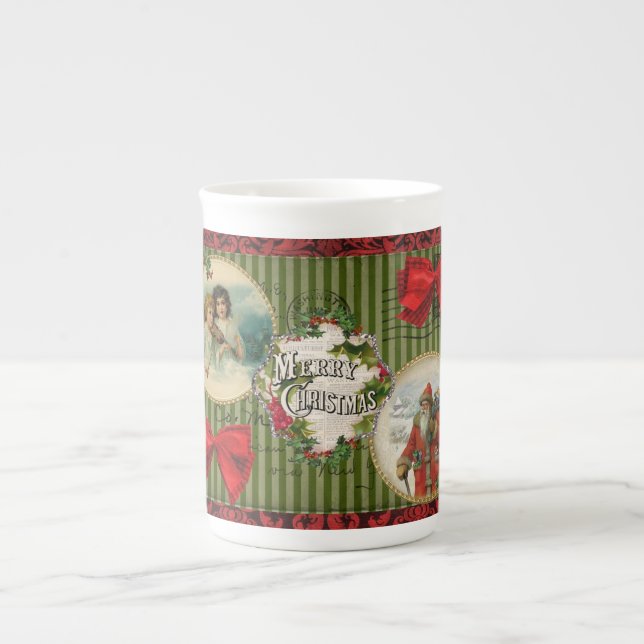 Caneca De Porcelana Velho Natal Moçado (Frente)