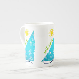 Caneca De Porcelana Vento, vela e sol