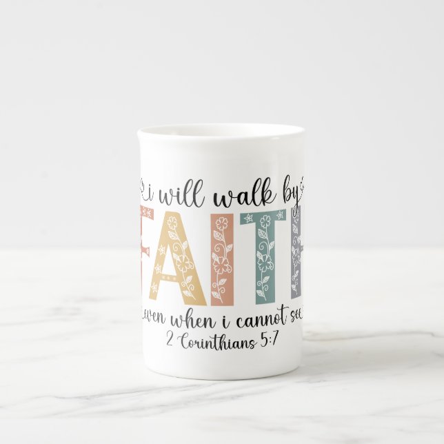 Caneca De Porcelana versículo inspirador da fé cristã (Frente)