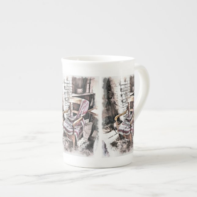 CANECA DE PORCELANA VICTORIANA FIRESIDE CHAIR (Frente Esquerda)