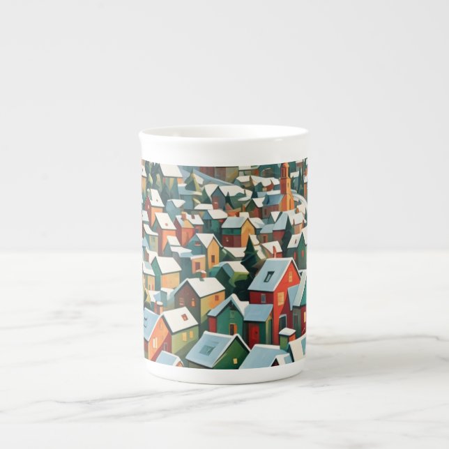 Caneca De Porcelana Village enneigé (Frente)