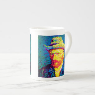 Caneca De Porcelana Vincent Van Gogh - Autoretrato de arte Pop com cha