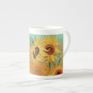 Caneca De Porcelana Vincent Van Gogh Faz Doze Girassóis Em Um Vaso