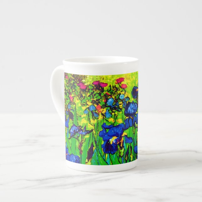 Caneca De Porcelana Vincent Van Gogh - Irrisos - Pop de Arte do Flower (Frente Esquerda)