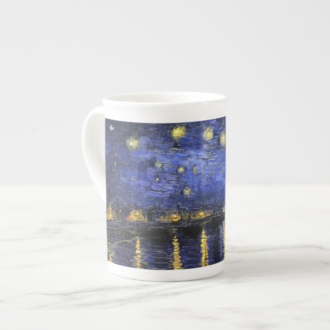 Caneca De Porcelana Vincent Van Gogh Starry Night Sobre O Ródano (Frente Esquerda)