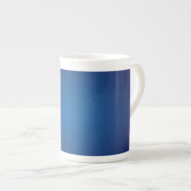 Caneca De Porcelana Vinheta Cinzenta Azul Escuro (Frente Esquerda)