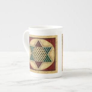 Caneca De Porcelana Vintage Chinese Checkerboard por Ethan Harper