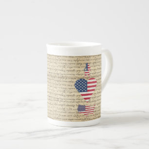 Caneca De Porcelana VintageI coração América