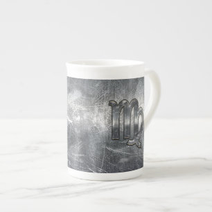 Caneca De Porcelana Virgo Zodiac - Símbolo Silver Estilo Incomodado