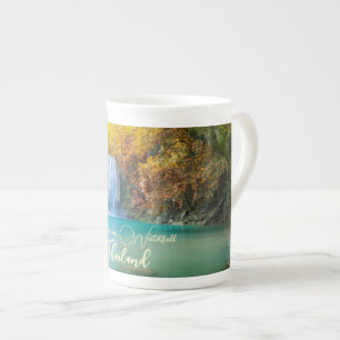 Caneca De Porcelana Visão de queda de Erawan Waterfall Tailândia