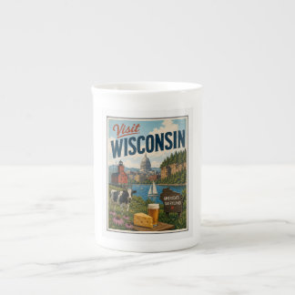 Caneca De Porcelana Visite Wisconsin Viagens Antiguidades