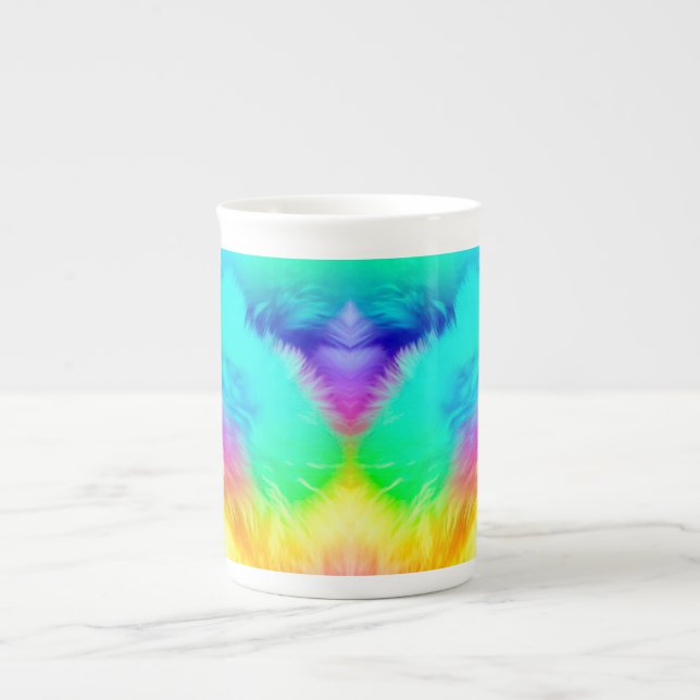 Caneca De Porcelana Vivid Rainbow Fluffy Fur Texture-75201 (Frente)