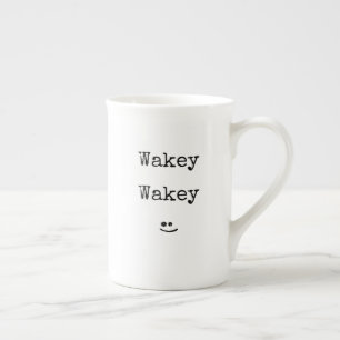Caneca De Porcelana Wakey Wakey, Frase da Tipografia Negra
