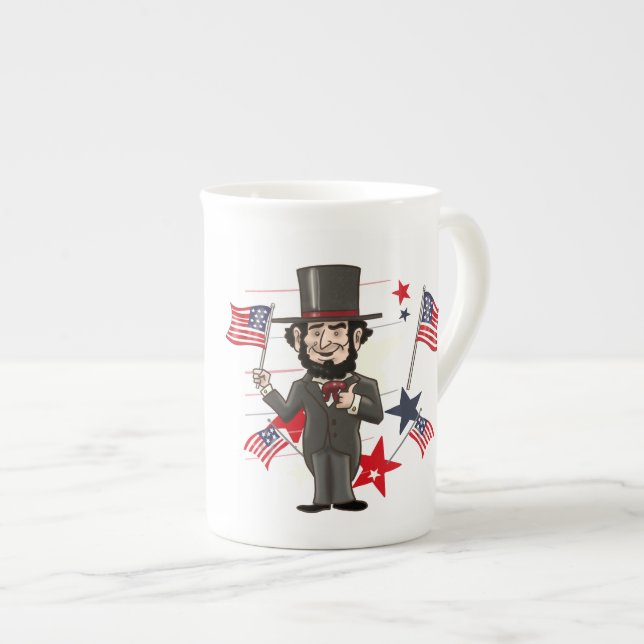 Caneca De Porcelana Washington e Lincoln (Frente Esquerda)