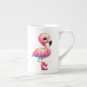 Caneca De Porcelana Watercolor Flamingo Cartoon Clipart