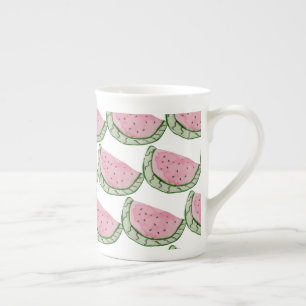 Caneca De Porcelana Watercolor Watermelon Doodles Pintados