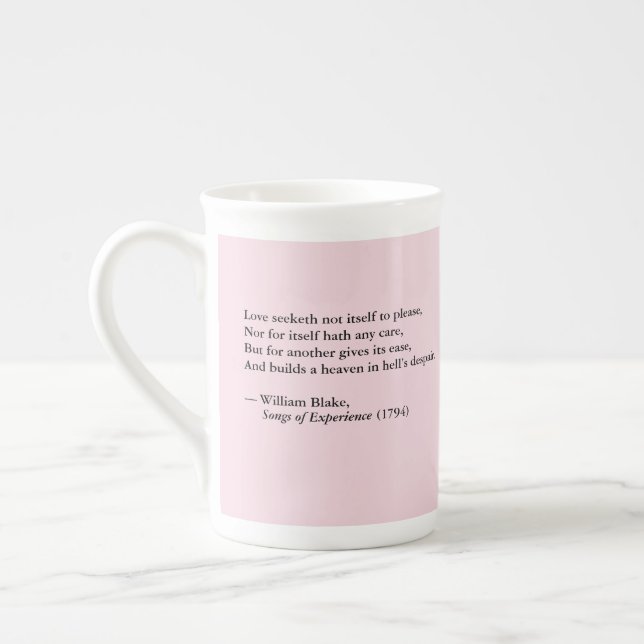 Caneca De Porcelana William Blake "Love Seeketh Not" Bone China Mug (Esquerda)